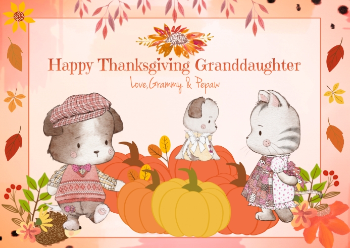 Copy of Happy Thanksgiving Granddaughter | PosterMyWall