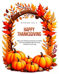 Happy Thanksgiving Greeting Instagram Portrait template