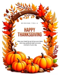 Happy Thanksgiving Greeting Instagram Portrait template