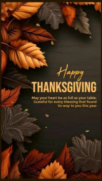 Happy Thanksgiving Greeting Template | Warm Autumn Leaves Design Instagram-Story