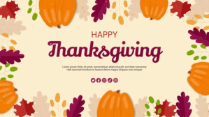 Happy Thanksgiving Greeting Video Post Digitalt display (16:9) template