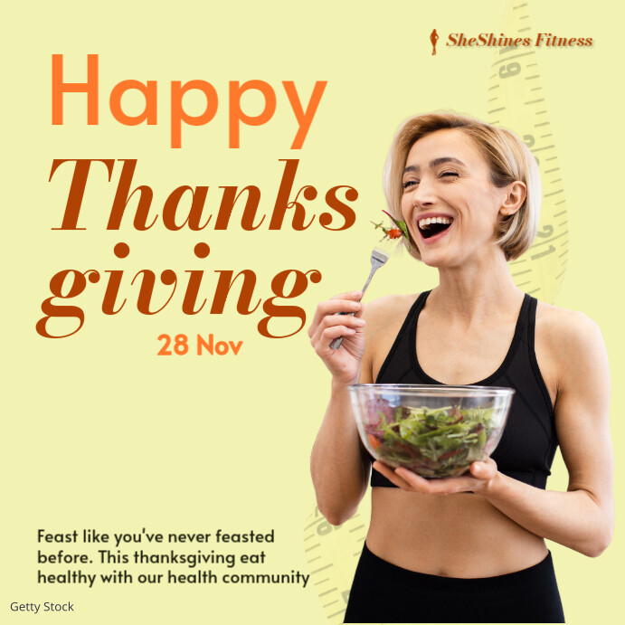 Happy thanksgiving health square template Instagram Post