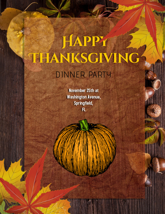 Happy Thanksgiving Invitation Template | PosterMyWall
