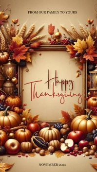 HAPPY THANKSGIVING ONLINE CARD TEMPLATE Instagram Story