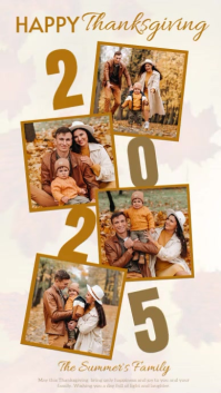 Happy Thanksgiving photo collage design template