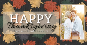棕色 Thanksgiving Greeting ภาพที่แชร์บน Facebook Template
