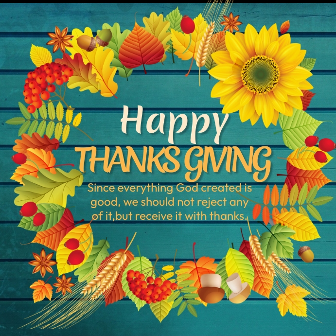 happy thanksgiving poster Сообщение Instagram template