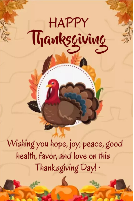 Happy Thanksgiving Poster Cartaz template