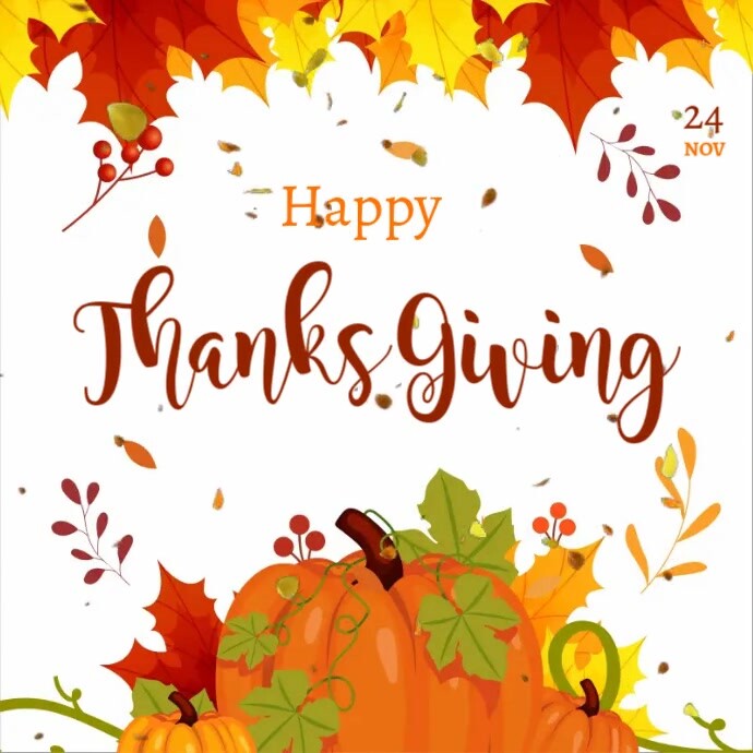 happy thanksgiving social media post Template | PosterMyWall