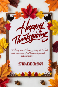 Happy Thanksgiving template 2025 Plakat