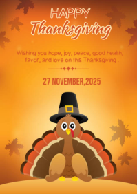 Happy Thanksgiving template 2025 A5