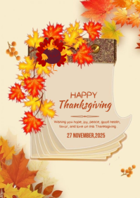 Happy Thanksgiving template 2025 A5