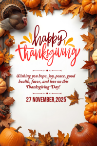 Happy Thanksgiving Template 2025 Poster