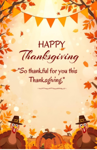 Naranja Thanksgiving Greeting Tabloid Template