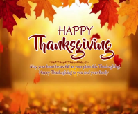 橙色 Thanksgiving Greeting Mellemstort rektangel Template