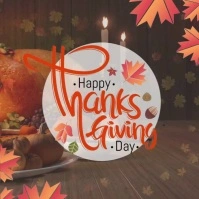 Happy Thanksgiving video card Square (1:1) template