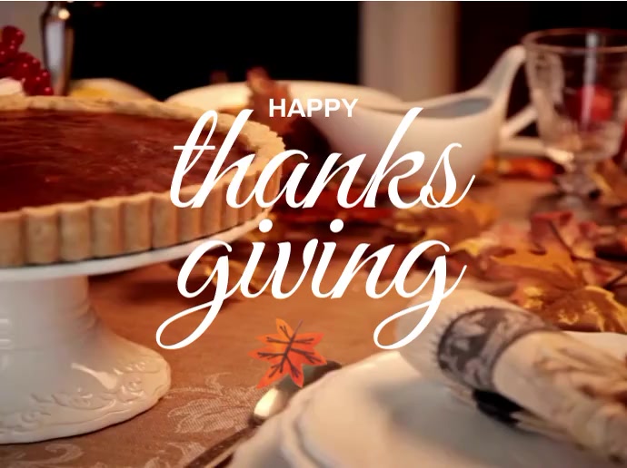 happy thanksgiving video Præsentation template