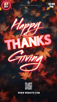 Happy Thanksgiving Video Design Template Instagram 快拍
