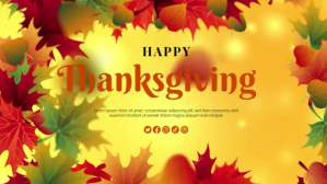 Yellow Thanksgiving Celebration งานแสดงผลงานแบบดิจิทัล Template