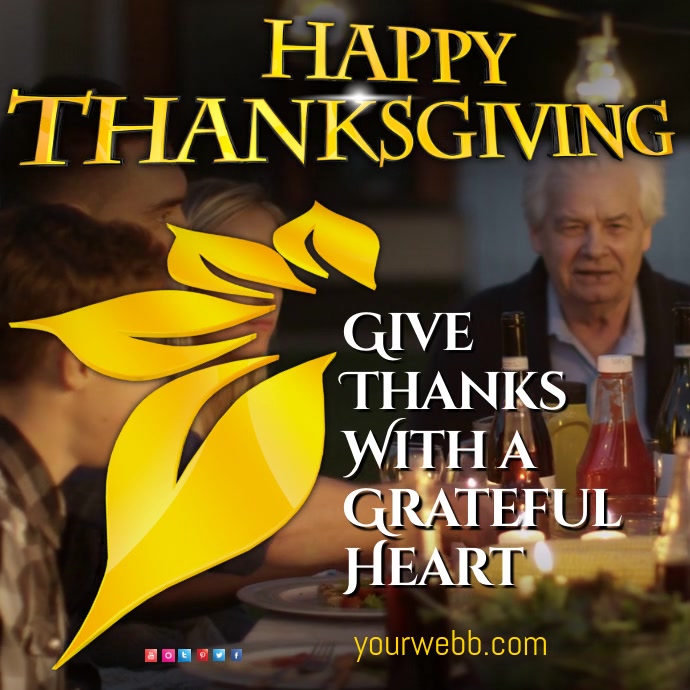 Happy Thanksgiving Video Square (1:1) template