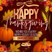 Red Thanksgiving Celebration Сообщение Instagram Template