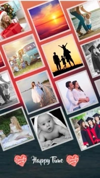 happy time family collages Digital Display (9:16) template