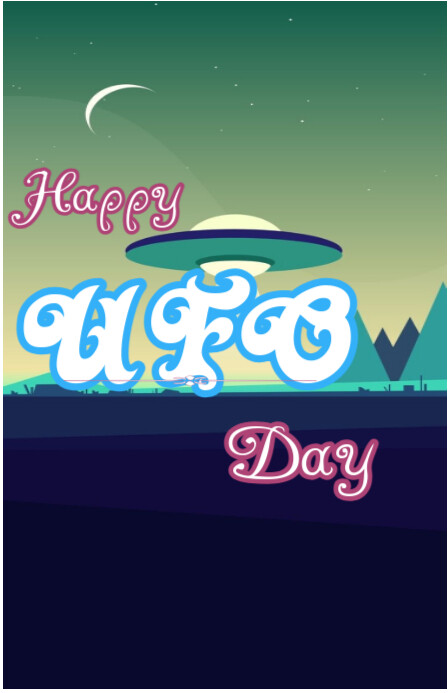 Happy UFO day Tabloid template