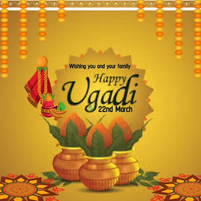 happy ugadi,hindi new year post,yugadi wishes template