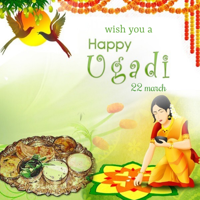 Happy ugadi 2023 Сообщение Instagram template