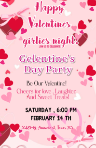 Happy valenlentines invitation party temple flayer poster edit free Tabloïd template