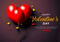 Happy Valentie's Day Poster Postcard template