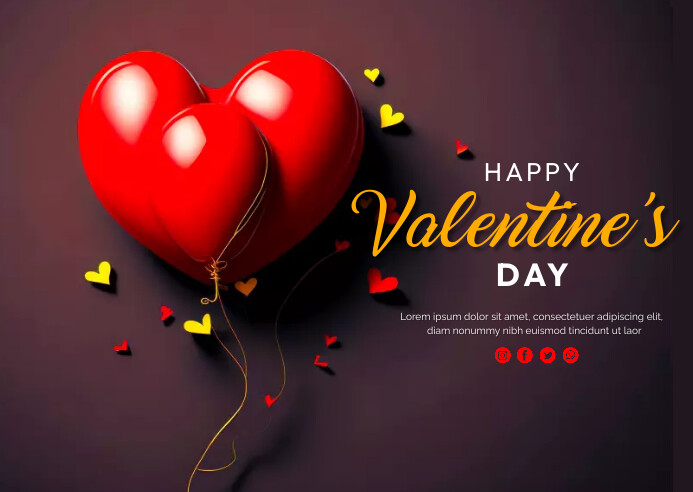 Happy Valentie's Day Poster Pocztówka template