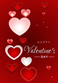 Happy Valentin's day design card flyer A5 template