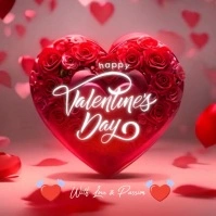 HAPPY VALENTINE'S DAY CARD POST TEMPLATE Square (1:1)