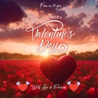 HAPPY VALENTINE'S DAY CARD POST TEMPLATE Square (1:1)