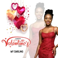Happy Valentine's day card with picture Instagram Post template