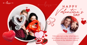 Branco Valentine's Day Facebook 共享图片 Template