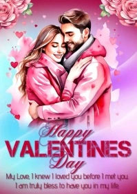 happy valentine's day A1 template