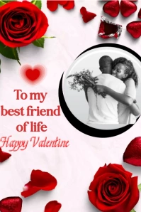 Happy Valentine's day Illustration Pinterest template