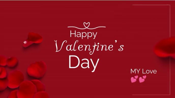 Happy Valentine's day Digital na Display (16:9) template