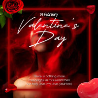 红色 Happy valentine's day Instagram 帖子 Template