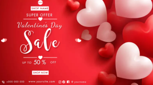 Happy Valentine's Day Digitalt display (16:9) template
