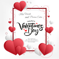 Happy Valentine's Day flyer design Message Instagram template