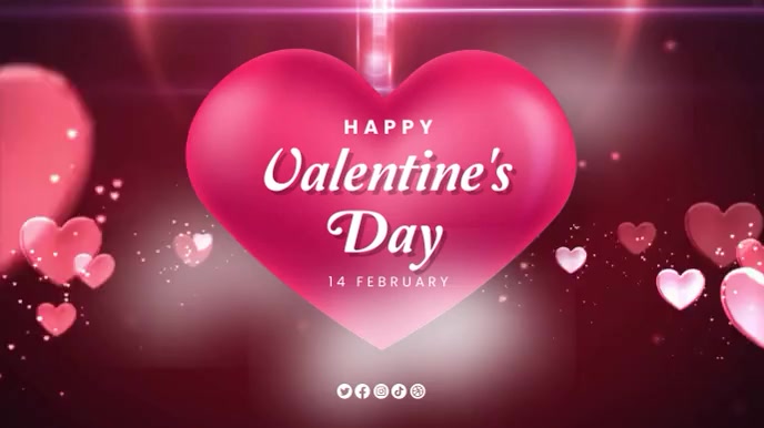 Happy Valentine's Day Greeting Poster Tampilan Digital (16:9) template