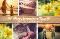 Happy Valentine's Day Photo Collage Card Etykieta template