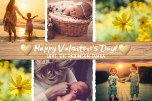 Happy Valentine's Day Photo Collage Card Label template