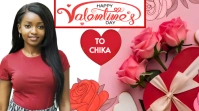 Happy Valentine's day romantic greeting card Digital Display (16:9) template