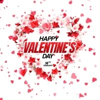 Happy Valentine's Day Video Wish card design Square (1:1) template
