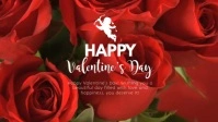 Happy Valentine's Day Wishes Greeting Roses Facebook Cover Video (16:9) template