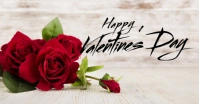 Happy Valentine's Day Wood Roses Greeting ad ภาพที่แชร์บน Facebook template